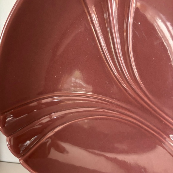 Vintage Art Deco Revival Haeger Pottery Pink Dish Platter - Picture 8 of 8